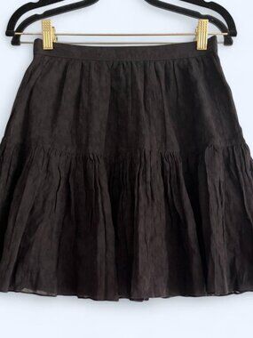 Saint Laurent Hedi Slimane era black cotton mini skirt fully lined FR38 (fits XS